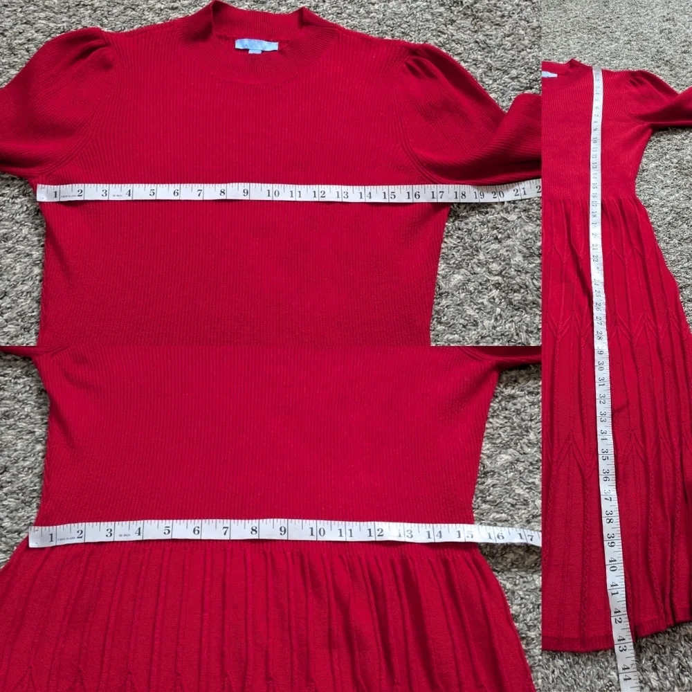 Draper James Women's Red Knit Dress Elegant Sweater Dress - Picture 8 of 8